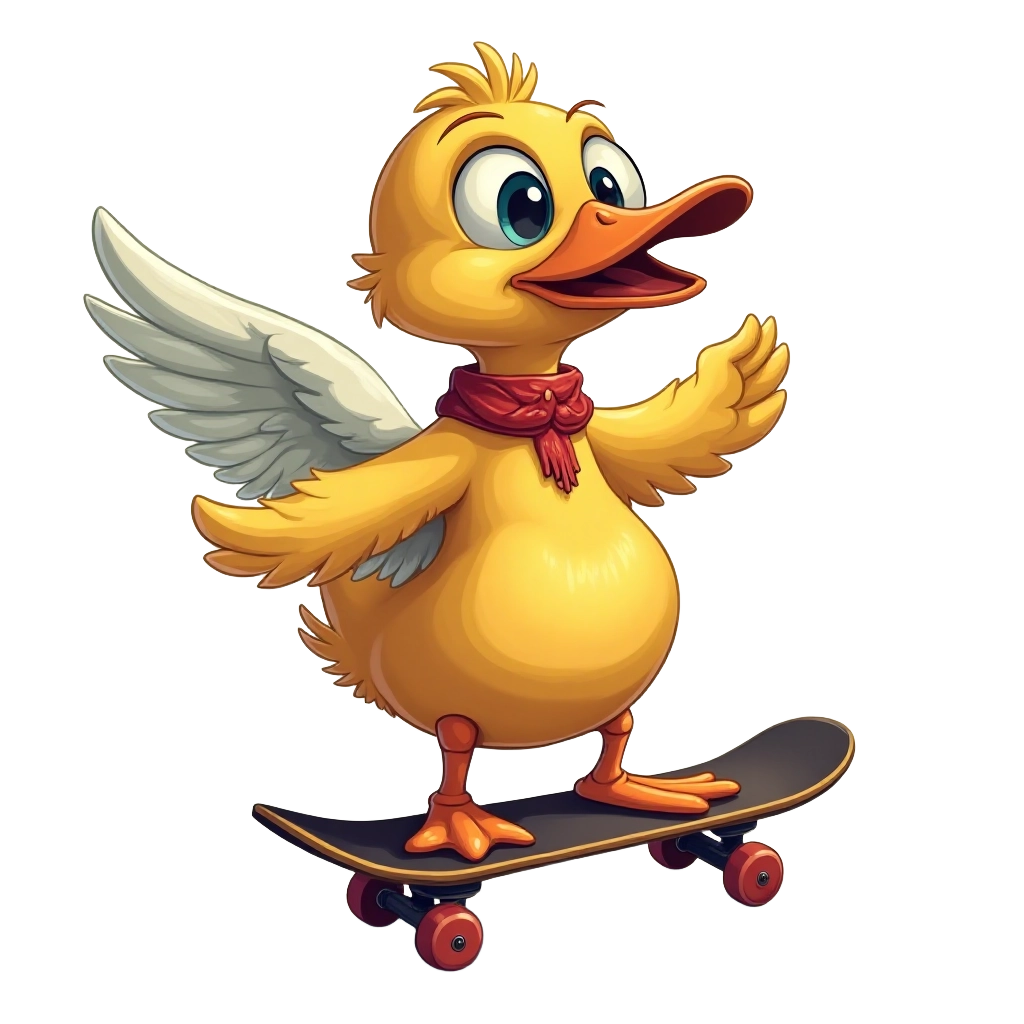 Skateboarding Duckling Adventure